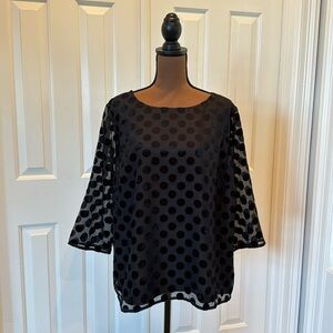 Talbots (rsvp) women’s black polka dot blouse. Never worn. Perfect condition.